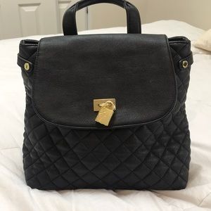 Steve Madden Quilted Black Backpack